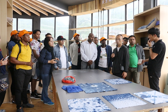 发展中国家生物多样性可持续发展研修班贵州荔波研修之旅圆满结束_fororder_在朝阳镇洪江国际艺术村参观“天才妈妈”粘膏染梦想工坊.JPG