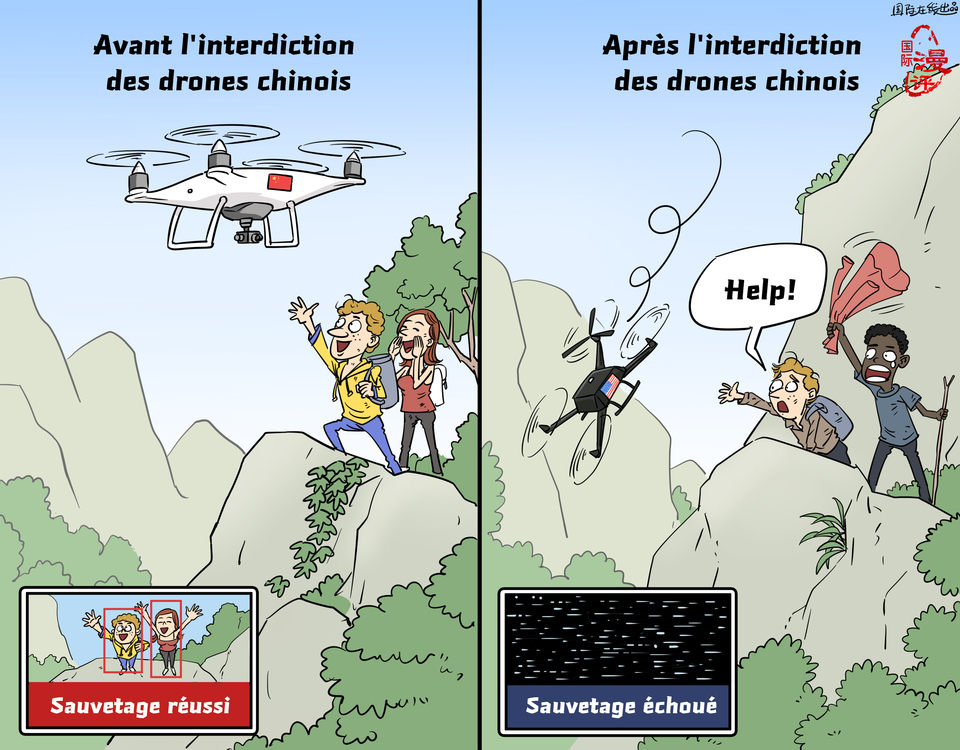 【Caricatura editorial】El rescate no es tan importante como la lucha contra China_fororder_s西语【国际漫评】救援哪有反华重要
