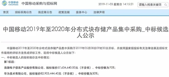 浪潮存储中标中国移动集采大单,分布式存储未来已来