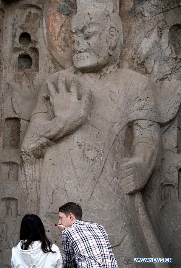 Scenery at Longmen Grottoes scenic area in Luoyang, C China's Henan