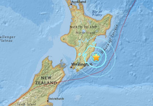 新西兰北岛附近海域发生5.6级地震 震源深度10公里
