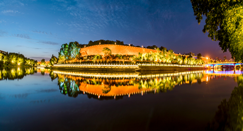 南京外秦淮河夜景照明亮灯 完整呈现南京夜印象