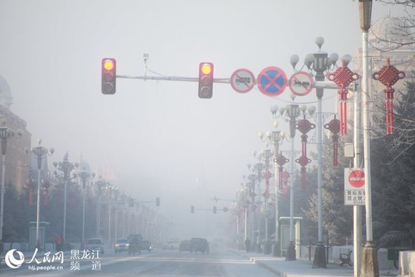 黑龙江漠河-42.2℃ 出现冰雾天气