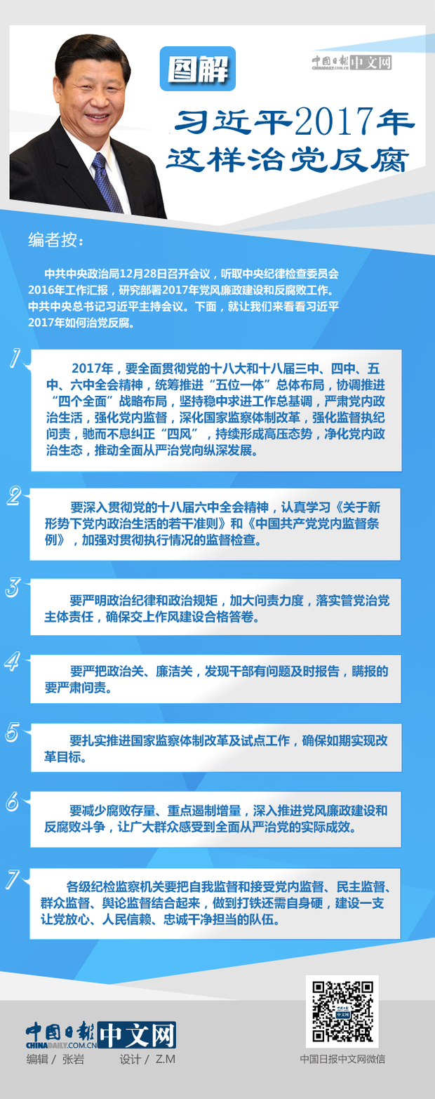 图解：习近平2017年这样治党反腐