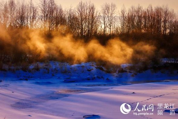 大兴安岭阿木尔“不冻河”-40℃的极寒美景