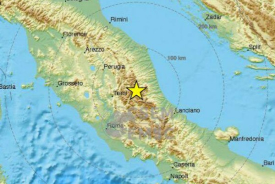 意大利中部1小时内连发3次5级以上地震 暂无伤亡