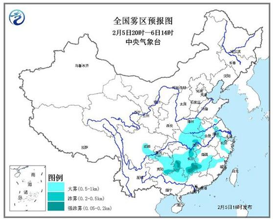 中东部大雾范围扩至10省 湖北湖南等地有强浓雾