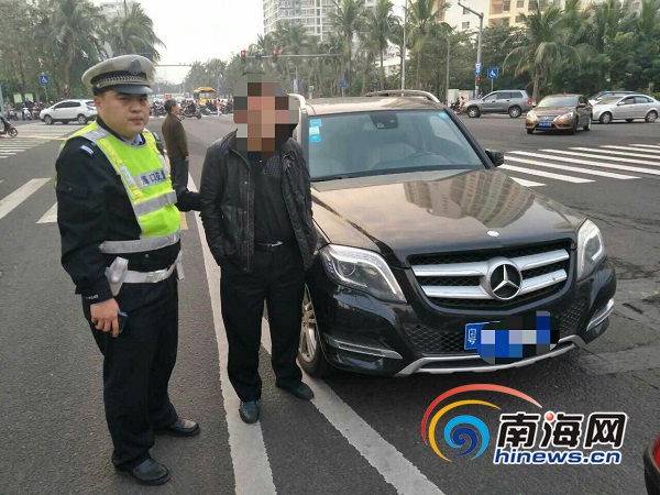 【交通】启用预警系统追踪侦查 海口交警截获一套牌奔驰