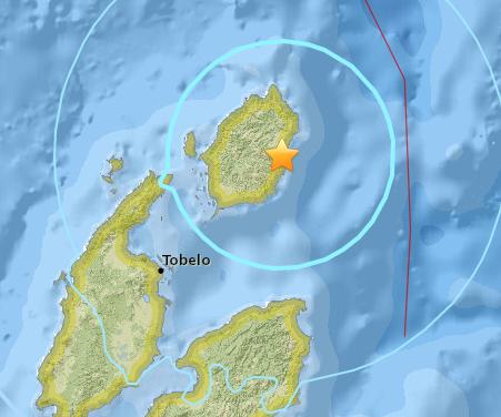 印尼马鲁古群岛发生5.6级地震 震源深65.7公里