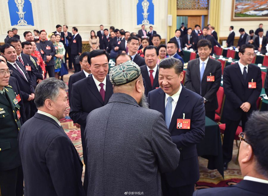 习近平到新疆代表团参加审议