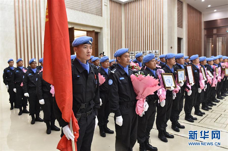 中国第四支赴利比里亚维和警察防暴队凯旋