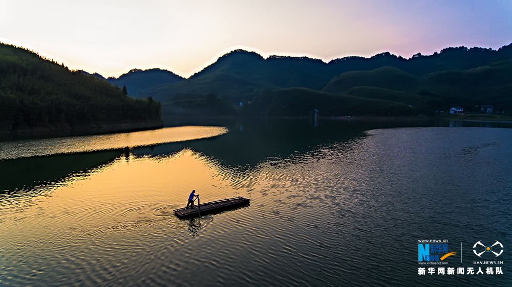 重庆梁平：无人机航拍“天池”竹丰湖 人间好风景