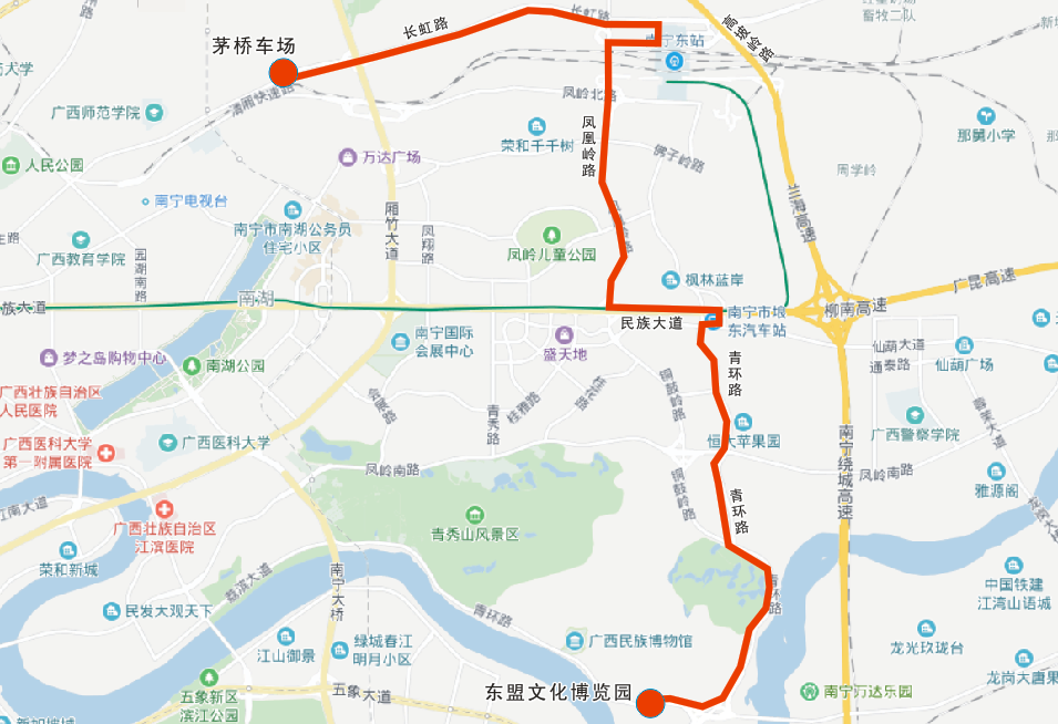 【唐已审】南宁优化调整5条公交线路服务东盟文化博览园