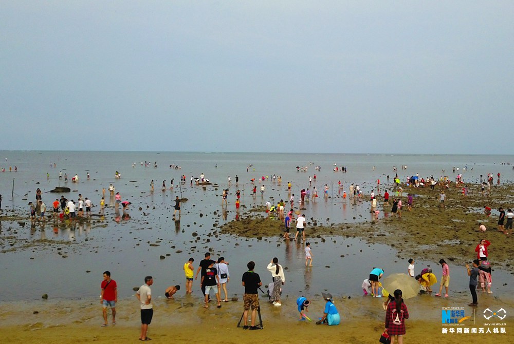 航拍海南潭门“赶海”节