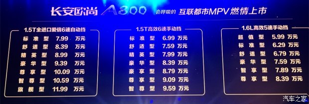 售5.99-11.99万元 欧尚A800正式上市