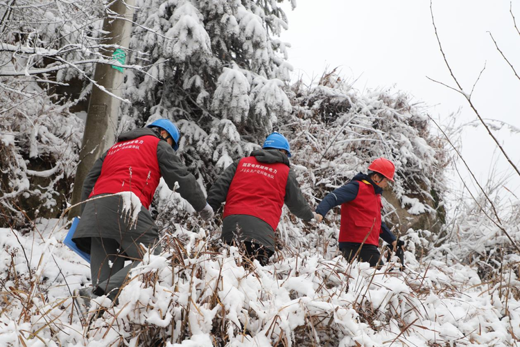 迎寒而上 湖南新邵踏雪巡线保供电