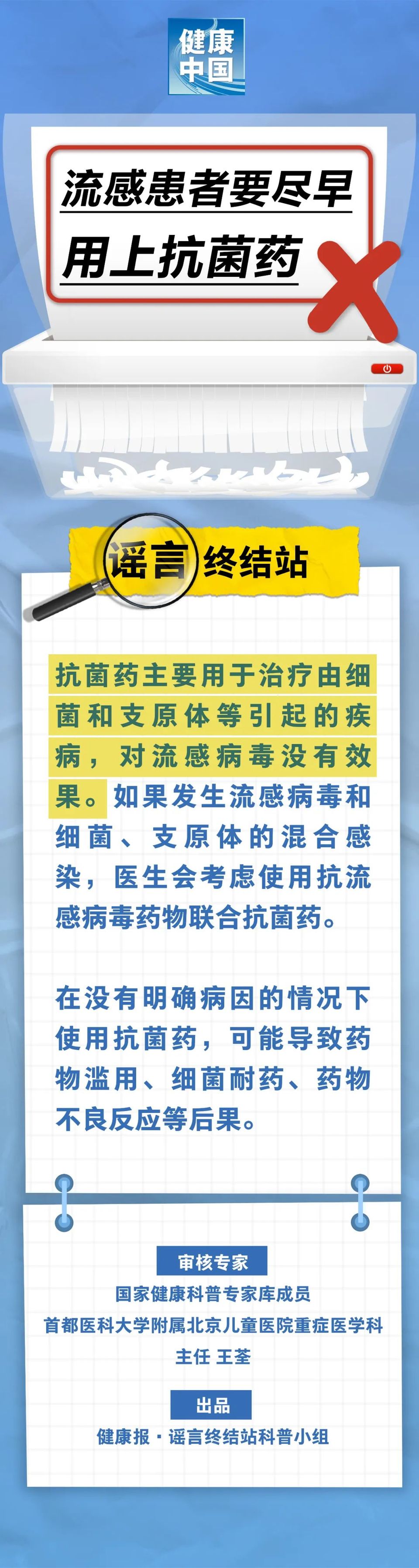 流感患者要尽早用上抗菌药……是真是假？｜谣言终结站