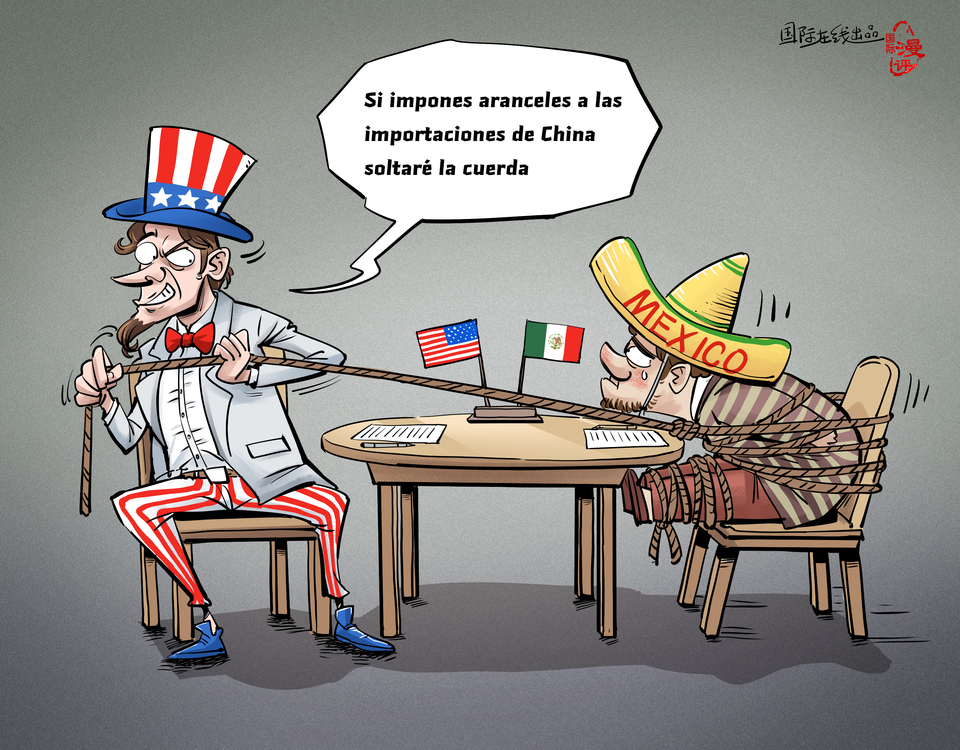 【Caricatura editorial】Coerción mediante aranceles_fororder_西