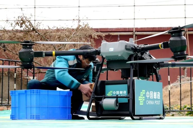 江苏首条！空中“邮递员”飞进湖中小岛