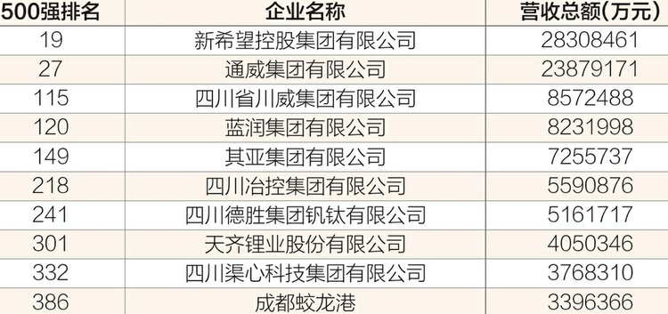 “2024中国民营企业500强”出炉 10家川企上榜